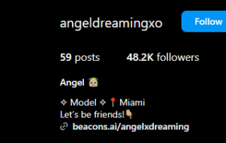 Can you post OnlyFans link on Instagram? Yes. This creator uses a beacons.ai to hide their link.